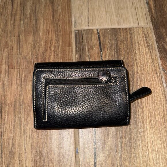 Brighton Convertible Croc Leather Minimalist Wallet - Picture 2 of 4